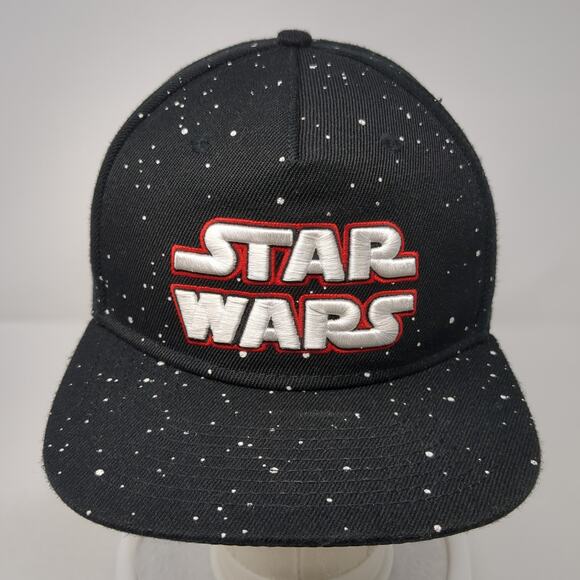 Star Wars Snapback 5 Panel Cap Black One Size Adjustable Embroidered Lined Print - Picture 2 of 10